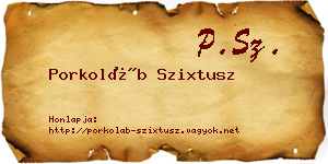 Porkoláb Szixtusz névjegykártya